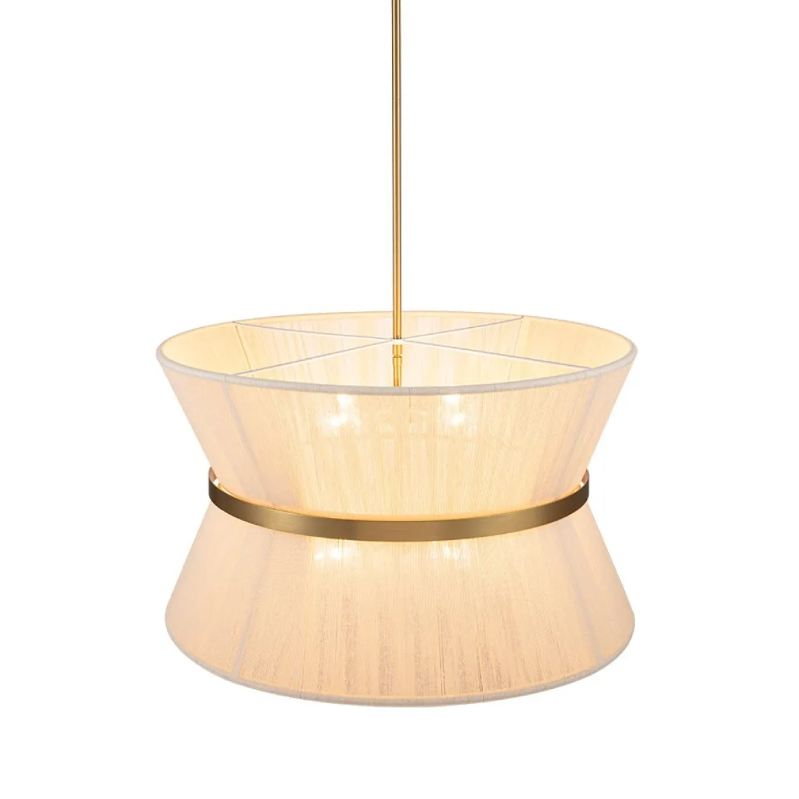 (OpenBox) Boho 2-Tier Woven Thread Tapered Drum Pendant Light