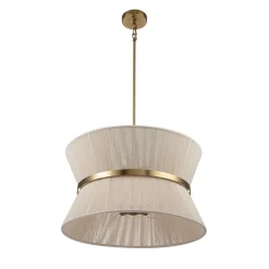 (OpenBox) Boho 2-Tier Woven Thread Tapered Drum Pendant Light