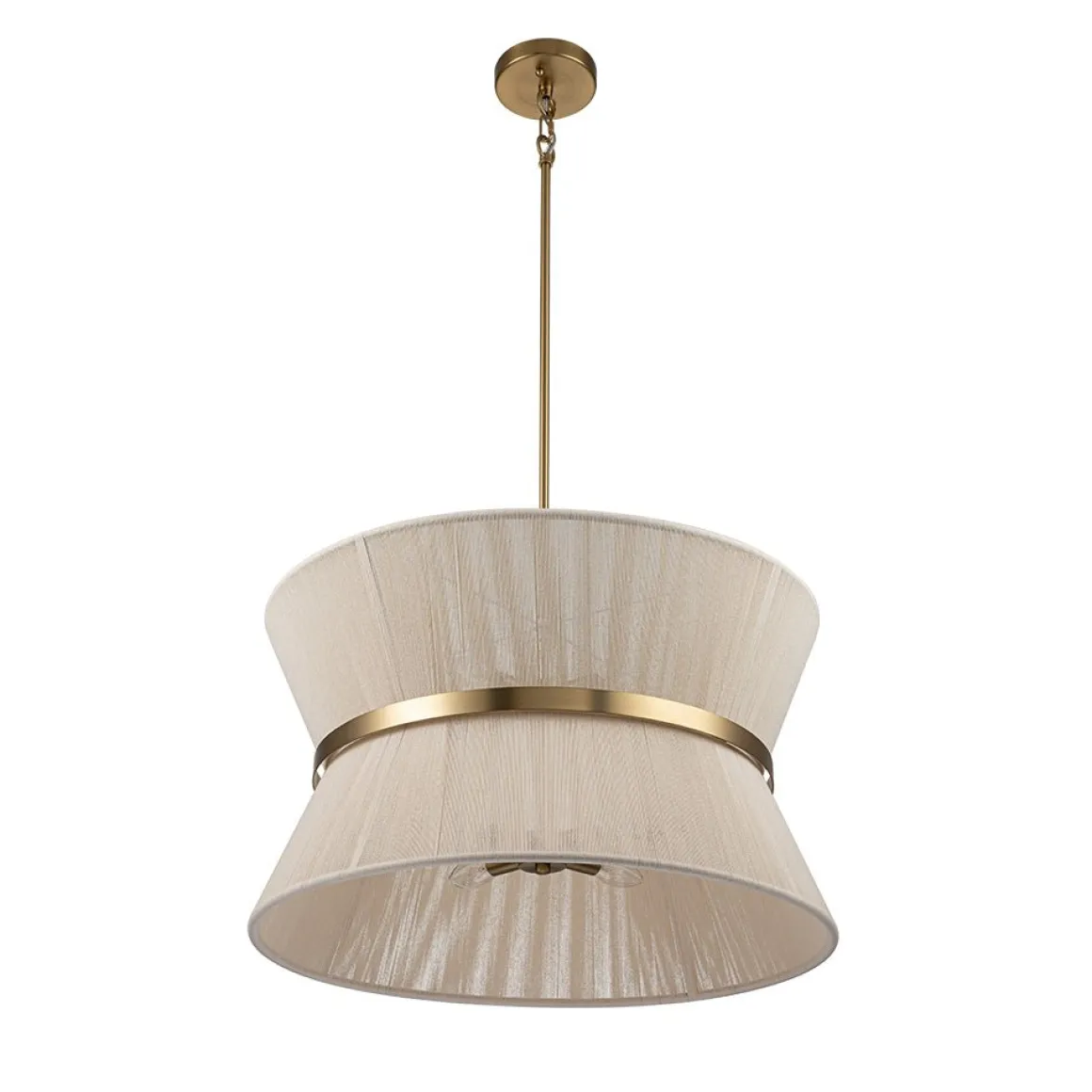 (OpenBox) Boho 2-Tier Woven Thread Tapered Drum Pendant Light