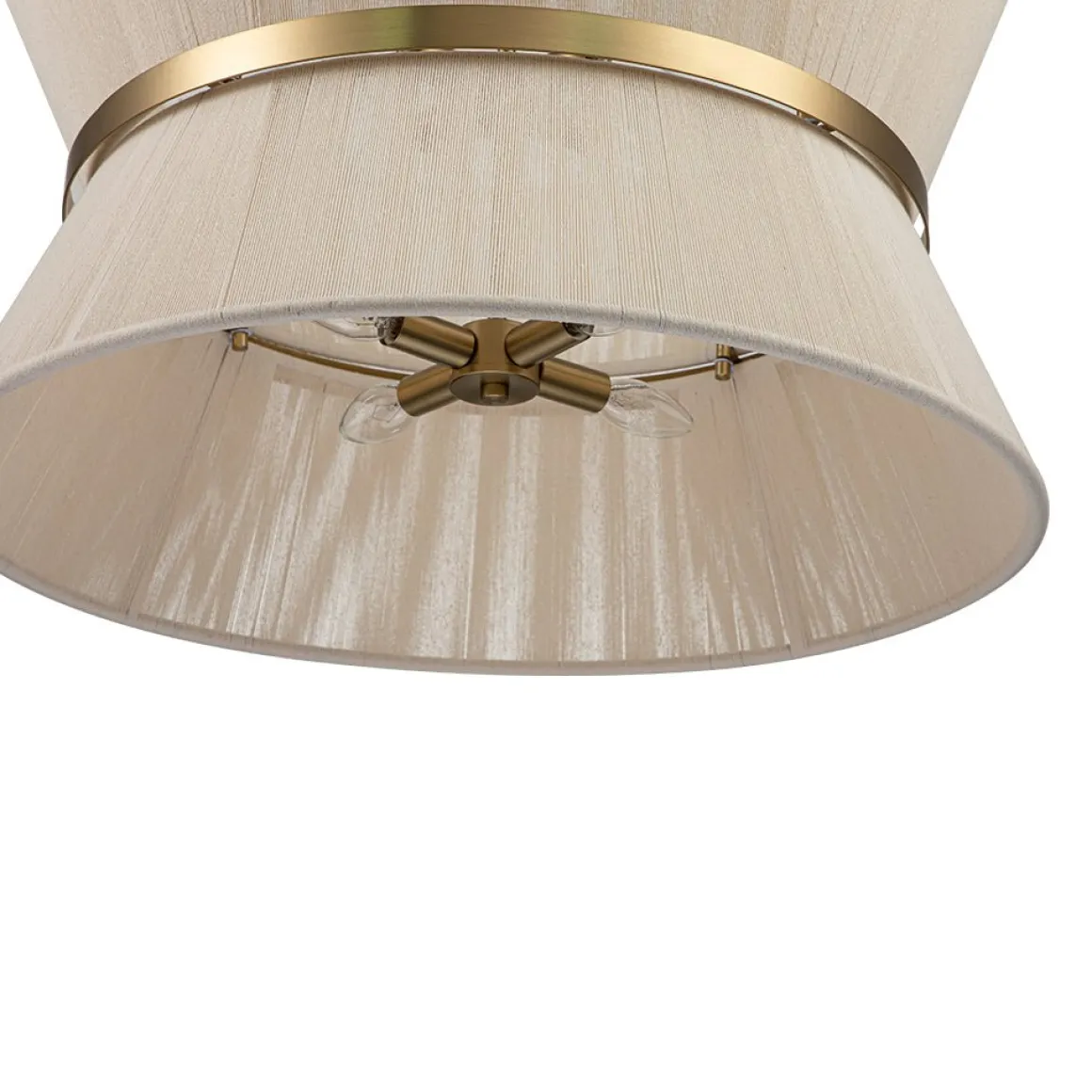 (OpenBox) Boho 2-Tier Woven Thread Tapered Drum Pendant Light