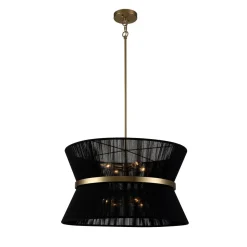 (OpenBox) Boho 2-Tier Woven Thread Tapered Drum Pendant Light