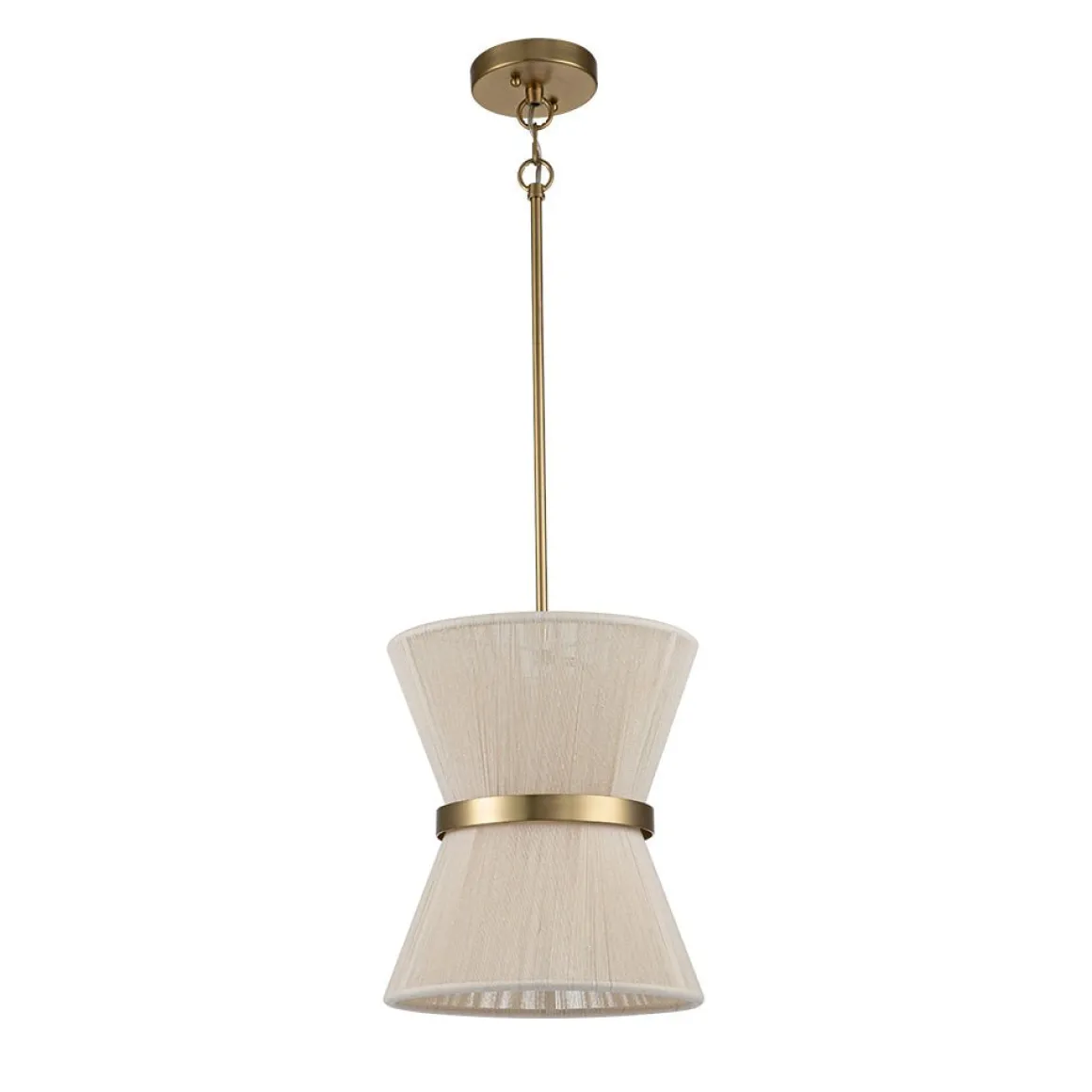 (OpenBox) Boho 2-Tier Woven Thread Tapered Drum Pendant Light
