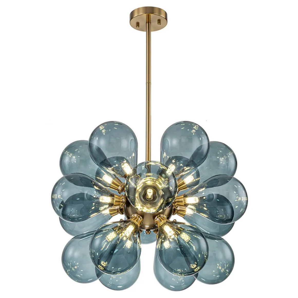 (OpenBox) Cluster Blue Glass Bubble Chandelier