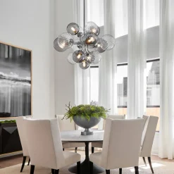 (OpenBox) Cluster Glass Globe Bubble Chandelier 23.6"/31.5" Wide Large Chandelier