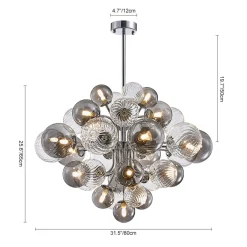 (OpenBox) Cluster Glass Globe Bubble Chandelier 23.6