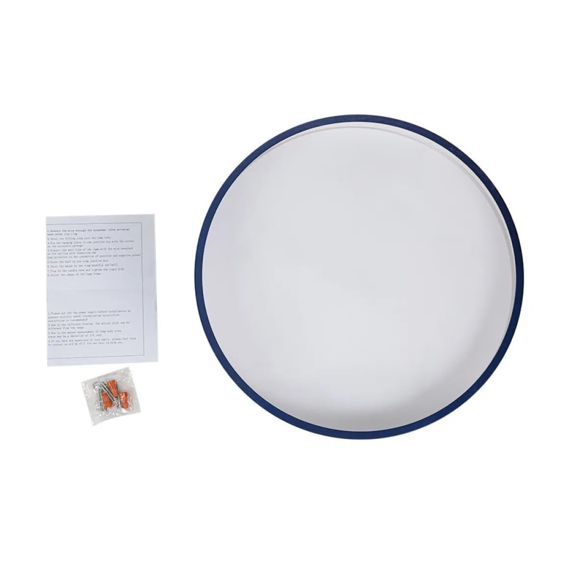 (OpenBox) Contemporary Brass Blue Round LED Semi Flush Lighting