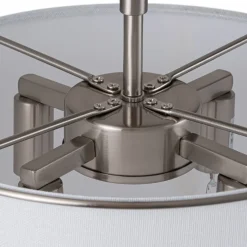 (OpenBox) Contemporary Wide Linen Drum Brass Semi Flush Mount