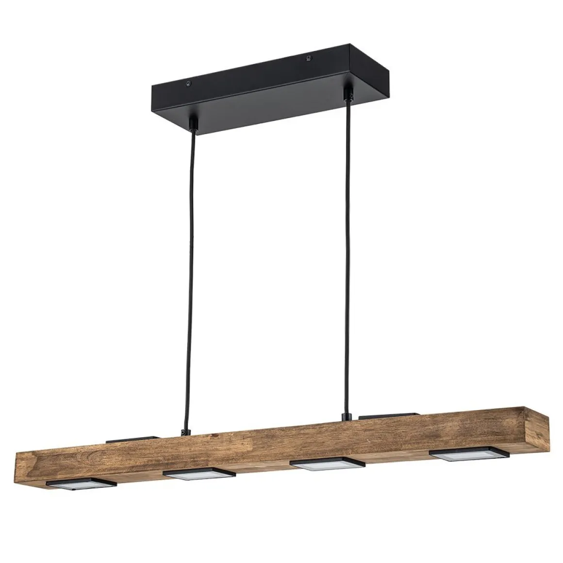(OpenBox) Dimmable LED Linear Oak Wood Kitchen Island Pendant