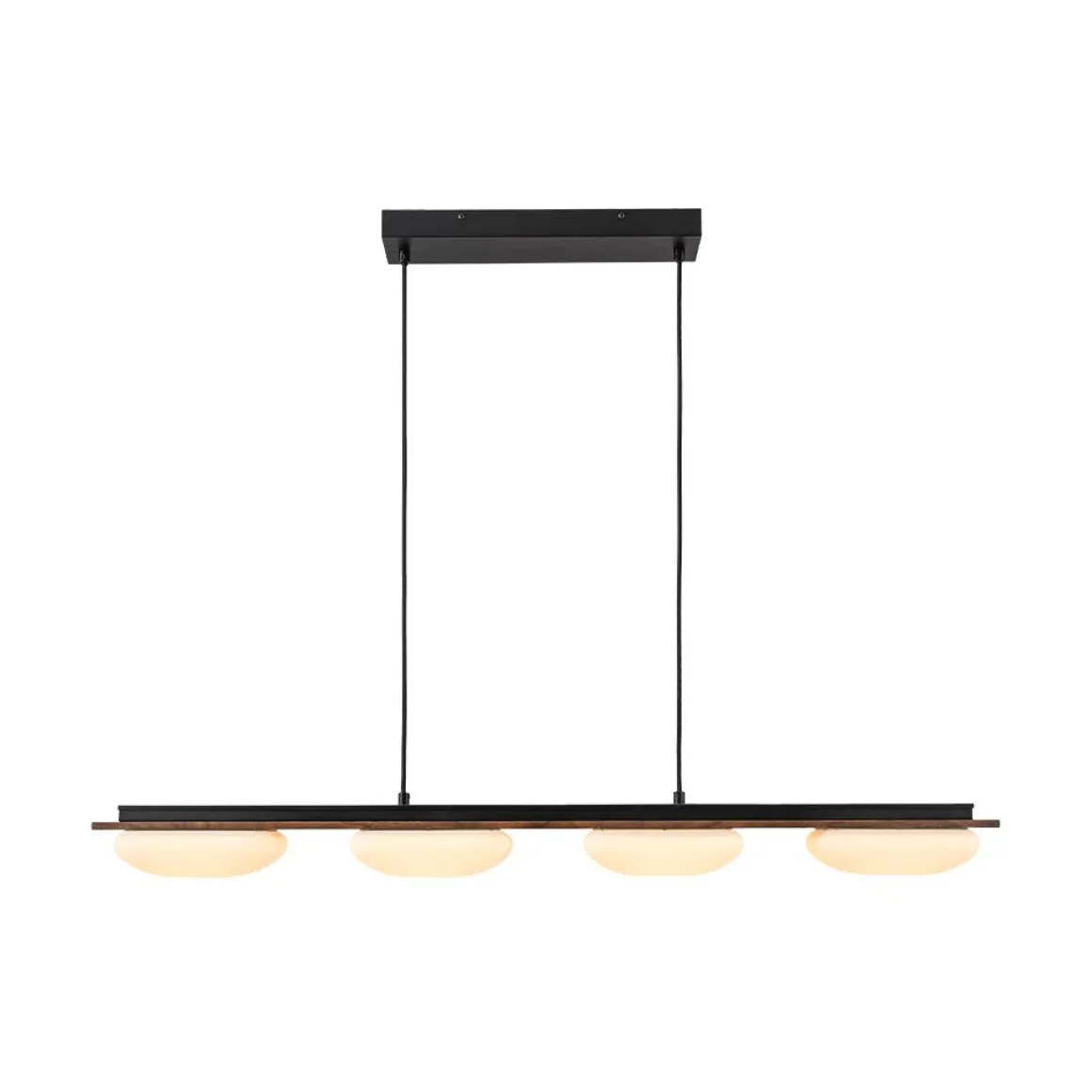 (OpenBox) Dimmable LED Walnut Wood Grain Linear Island Chandelier