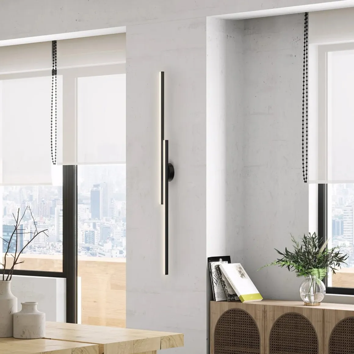 (OpenBox) Dimmable 2-Light Long Strip Linear LED Flush Mount