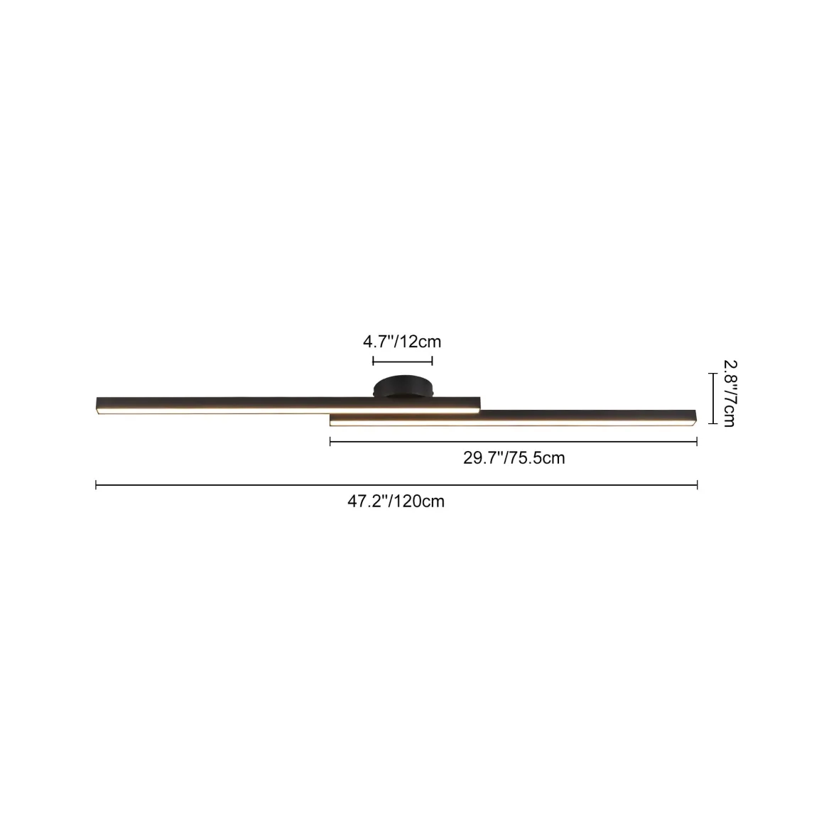 (OpenBox) Dimmable 2-Light Long Strip Linear LED Flush Mount