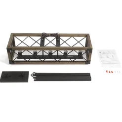 (OpenBox) Farmhouse 5-Light Rectangle Wood Chandelier