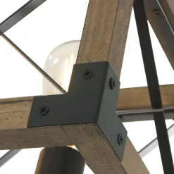 (OpenBox) Farmhouse 5-Light Rectangle Wood Chandelier