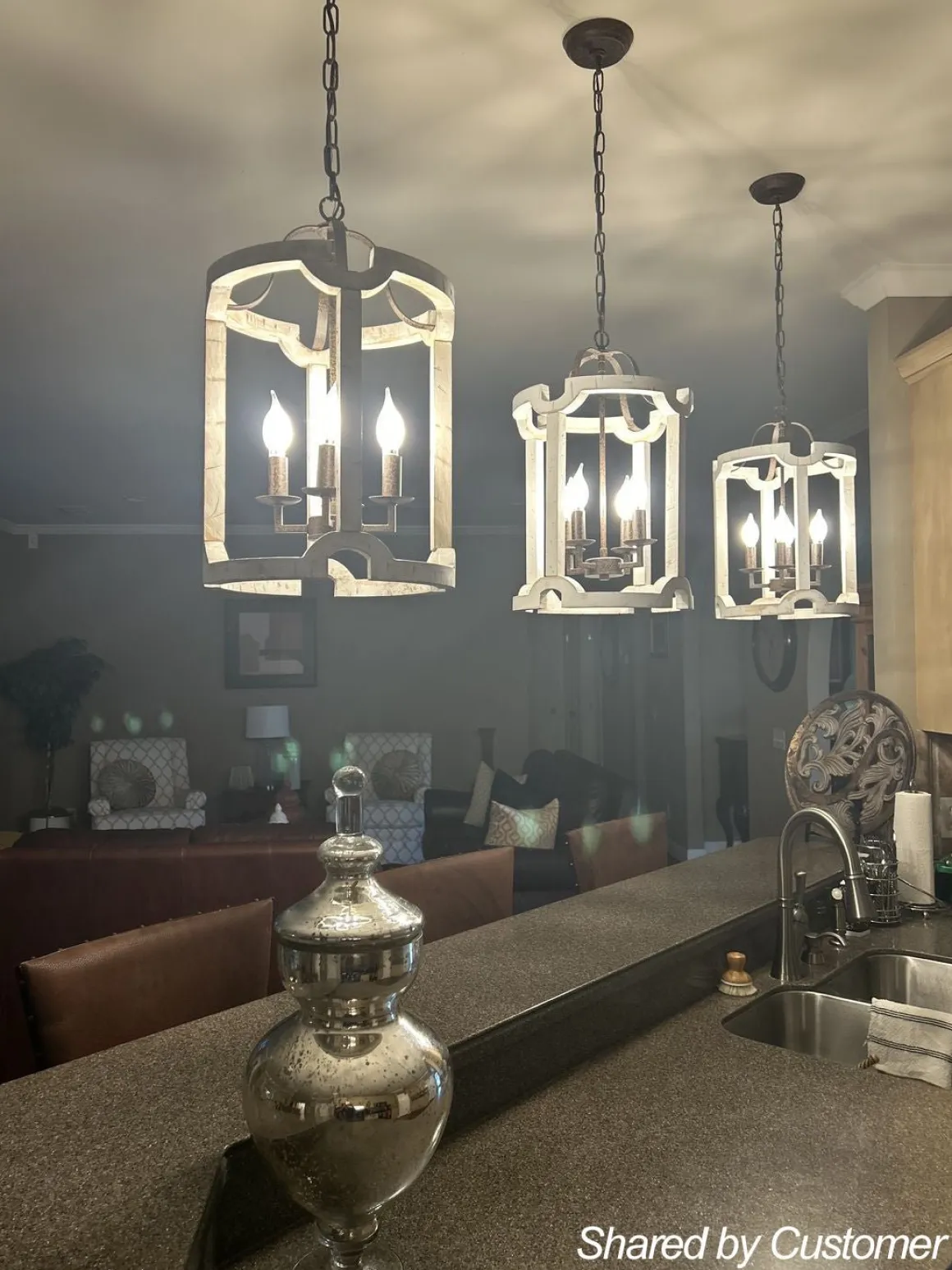 (OpenBox) Farmhouse Wood Cylinder Pendant Light
