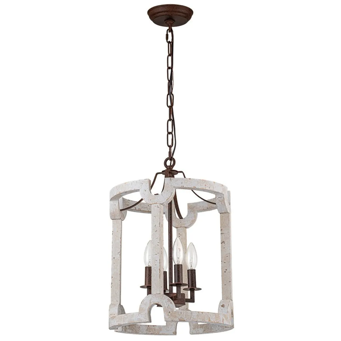 (OpenBox) Farmhouse Wood Cylinder Pendant Light