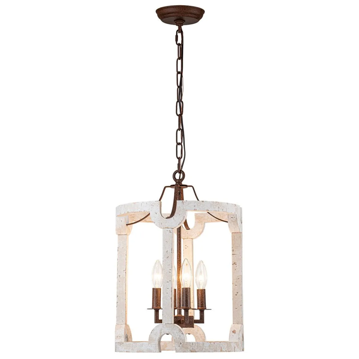 (OpenBox) Farmhouse Wood Cylinder Pendant Light
