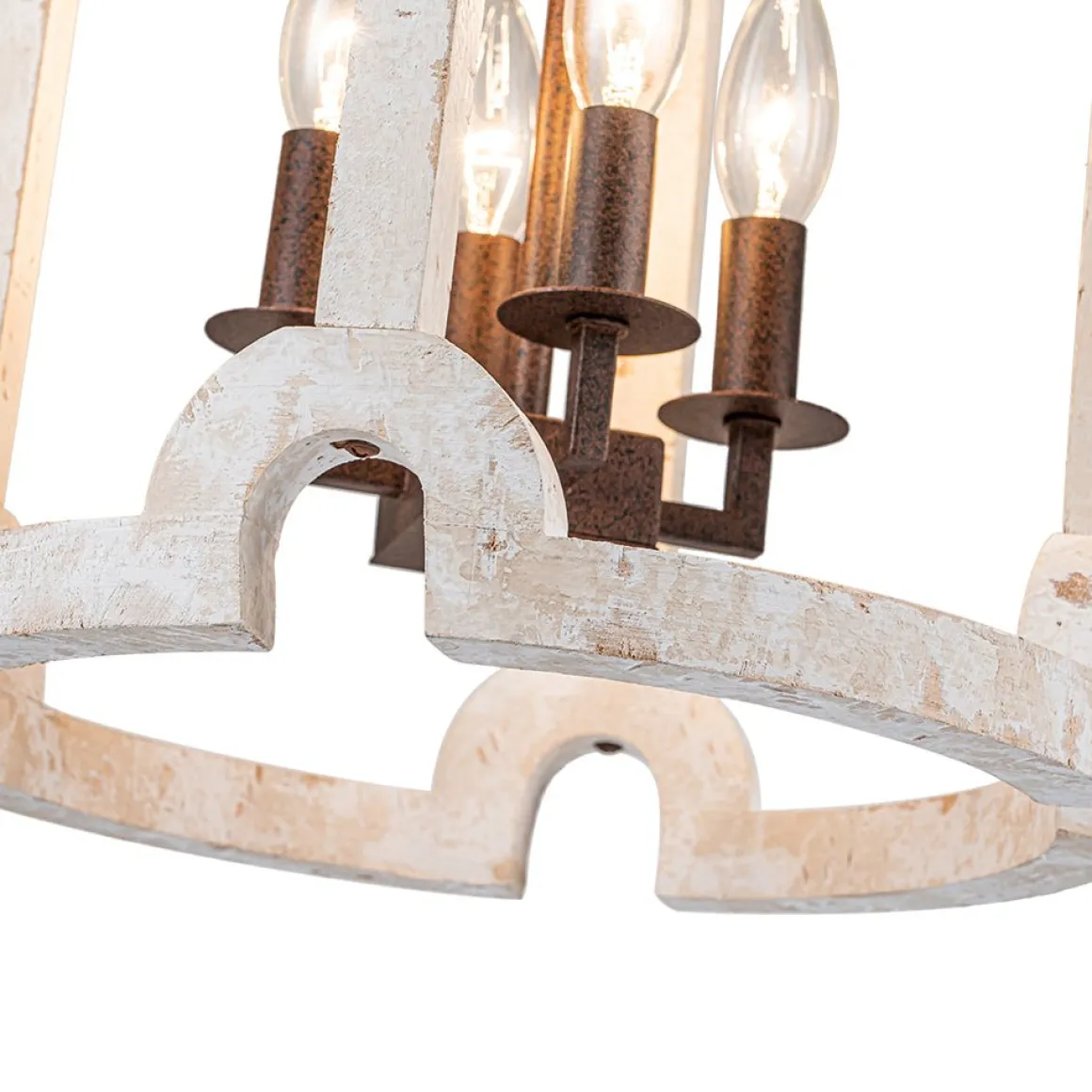 (OpenBox) Farmhouse Wood Cylinder Pendant Light