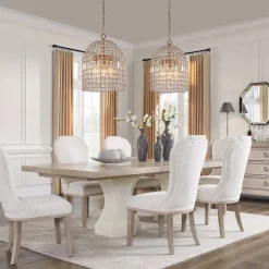 (OpenBox) French Antique Brass Crystal Cage Chandelier
