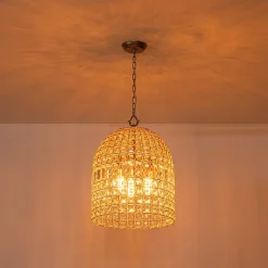 (OpenBox) French Antique Brass Crystal Cage Chandelier