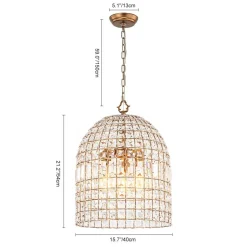 (OpenBox) French Antique Brass Crystal Cage Chandelier