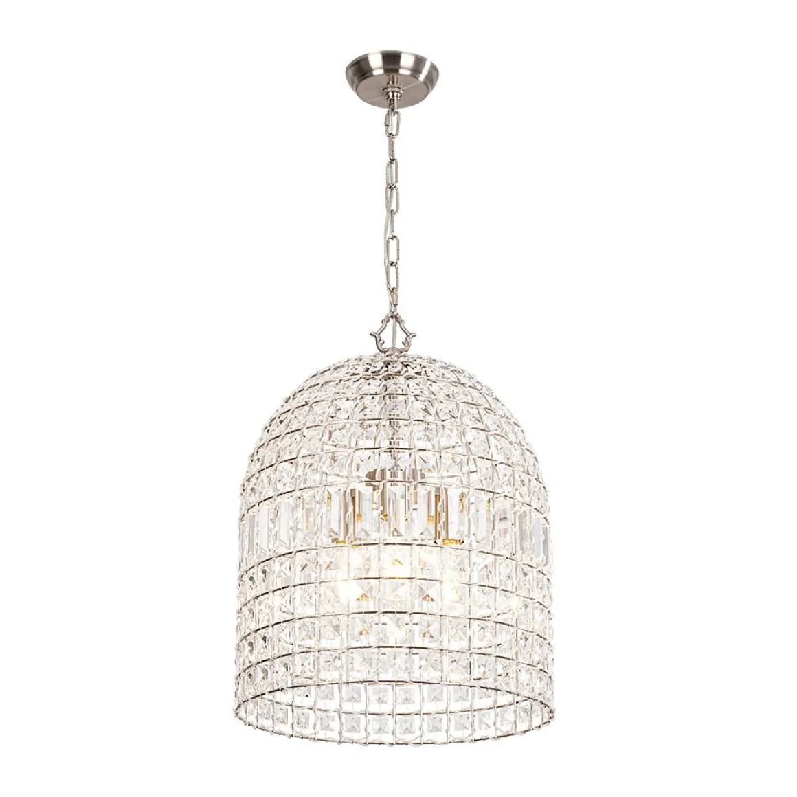 (OpenBox) French Antique Brass Crystal Cage Chandelier