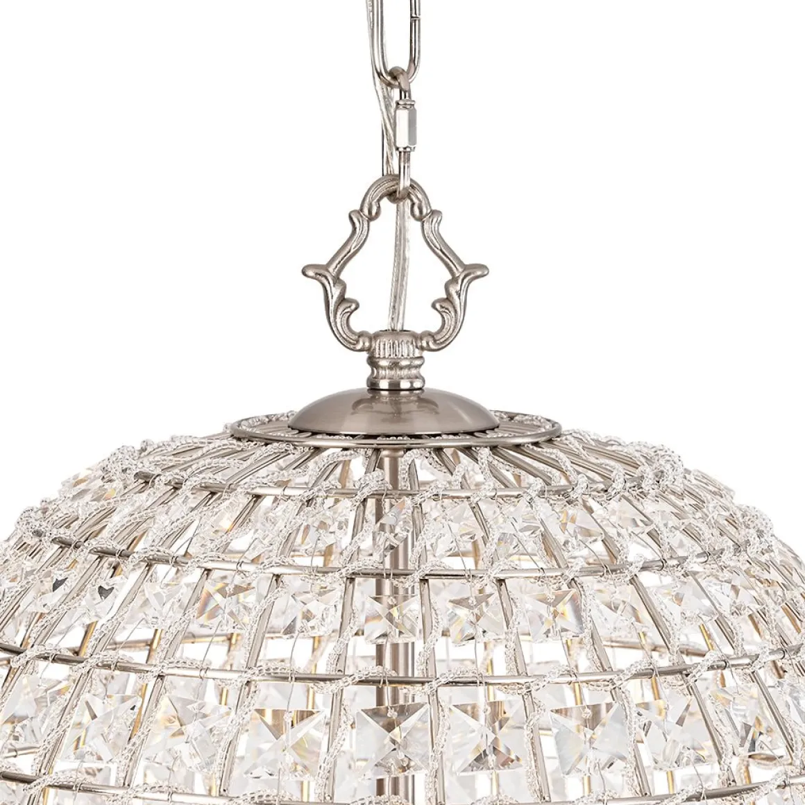 (OpenBox) French Antique Brass Crystal Cage Chandelier