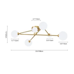 (OpenBox) Frosted Bubble Linear Sputnik Semi Flush Mount