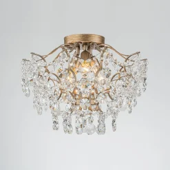 (OpenBox) Glam Bloom Draped Crystal Accented Semi Flush Mount