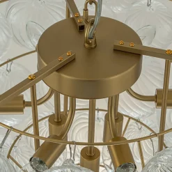 (OpenBox) Glam Brass Cluster Ribbed Glass Globe Bubble Chandelier