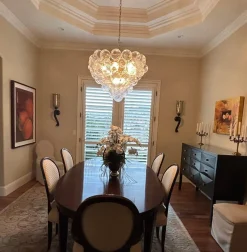 (OpenBox) Glam Brass Cluster Ribbed Glass Globe Bubble Chandelier