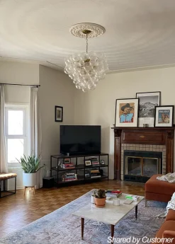 (OpenBox) Glam Brass Cluster Ribbed Glass Globe Bubble Chandelier