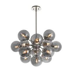 (OpenBox) Glam Dark Pearl Sputnik Smoked Glass Bubble Chandelier Light Fixture