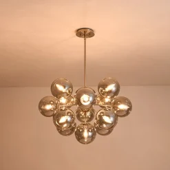 (OpenBox) Glam Dark Pearl Sputnik Smoked Glass Bubble Chandelier Light Fixture