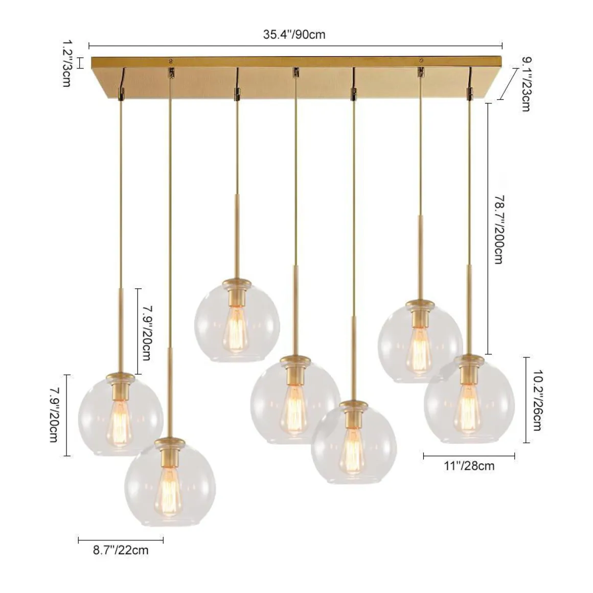 (OpenBox) Globe Cluster Kitchen Island Pendant Light
