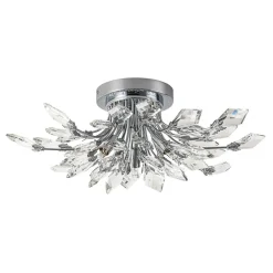 (OpenBox) 4-Light Bloom Crystal Leaf Semi Flush Mount Light