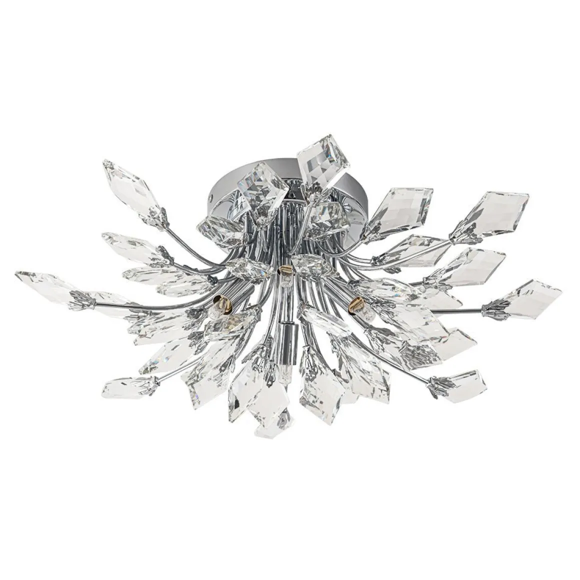 (OpenBox) 4-Light Bloom Crystal Leaf Semi Flush Mount Light