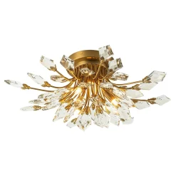 (OpenBox) 4-Light Bloom Crystal Leaf Semi Flush Mount Light