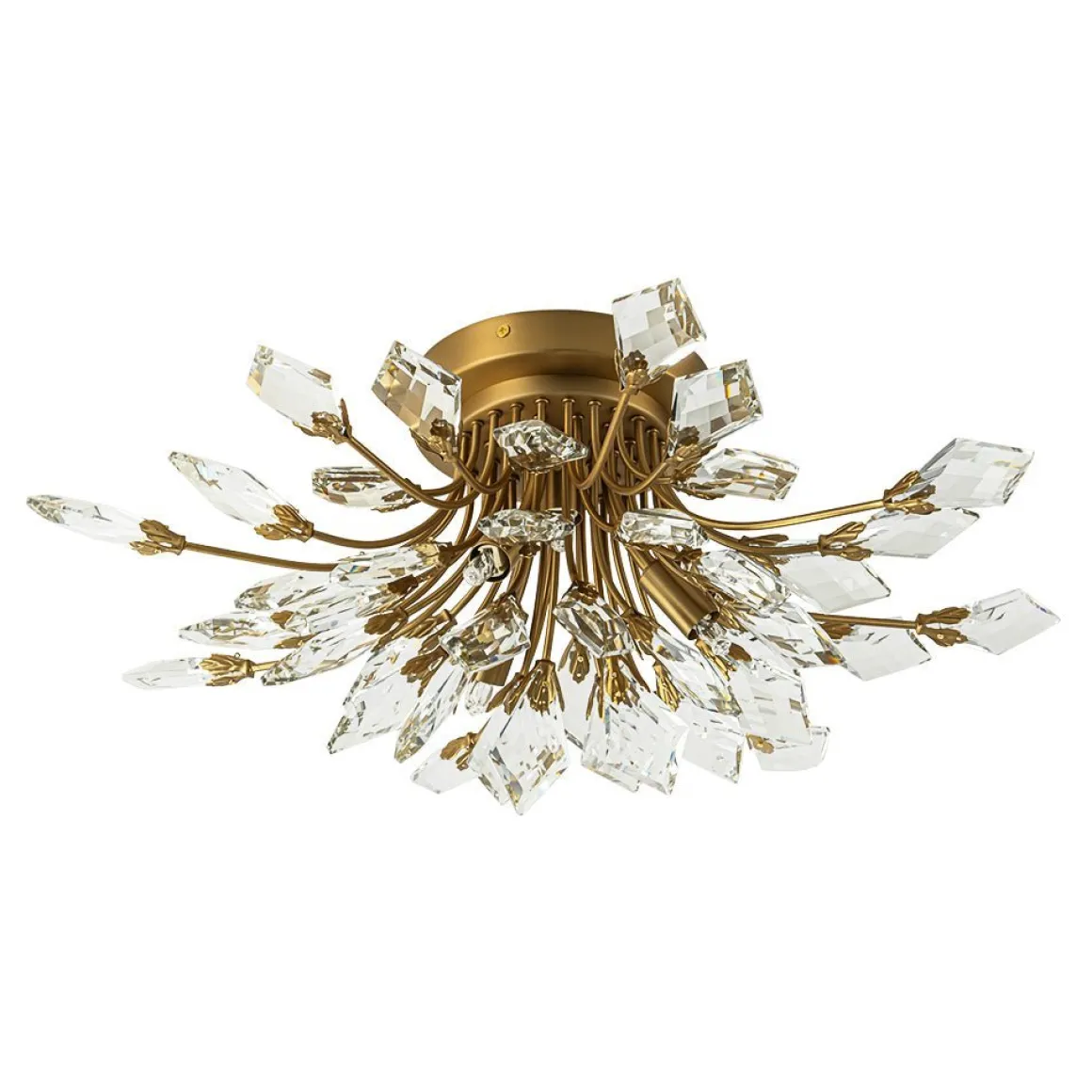 (OpenBox) 4-Light Bloom Crystal Leaf Semi Flush Mount Light