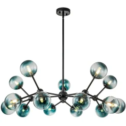 (OpenBox) 15-Light Blue Glass Globe Bubble Sputnik Branch Chandelier