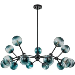 (OpenBox) 15-Light Blue Glass Globe Bubble Sputnik Branch Chandelier