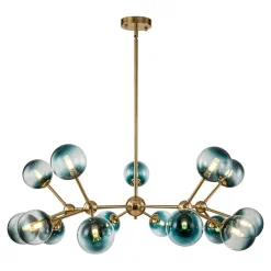 (OpenBox) 15-Light Blue Glass Globe Bubble Sputnik Branch Chandelier