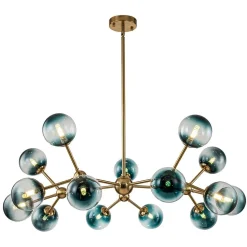 (OpenBox) 15-Light Blue Glass Globe Bubble Sputnik Branch Chandelier