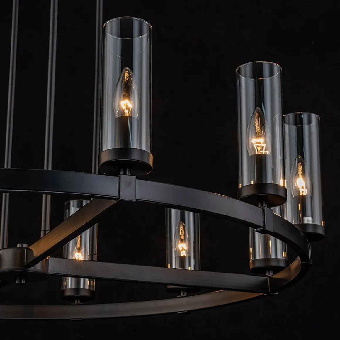 (OpenBox) 12-Light Clear Glass Shade Wagon Wheel Chandelier