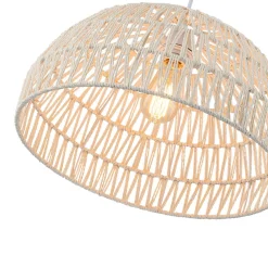 (OpenBox) 1-Light Coastal Bohemian Woven Rope Dome Pendant