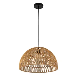 (OpenBox) 1-Light Coastal Bohemian Woven Rope Dome Pendant