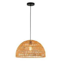 (OpenBox) 1-Light Coastal Bohemian Woven Rope Dome Pendant