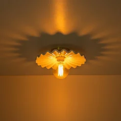 (OpenBox) 1-Light Creamy Ceramic Shade Semi Flush Mount