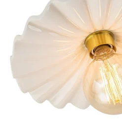 (OpenBox) 1-Light Creamy Ceramic Shade Semi Flush Mount