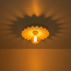 (OpenBox) 1-Light Creamy Ceramic Shade Semi Flush Mount