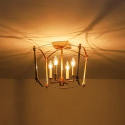 (OpenBox) 4-light French Antique Candle Style Lantern Semi Flush
